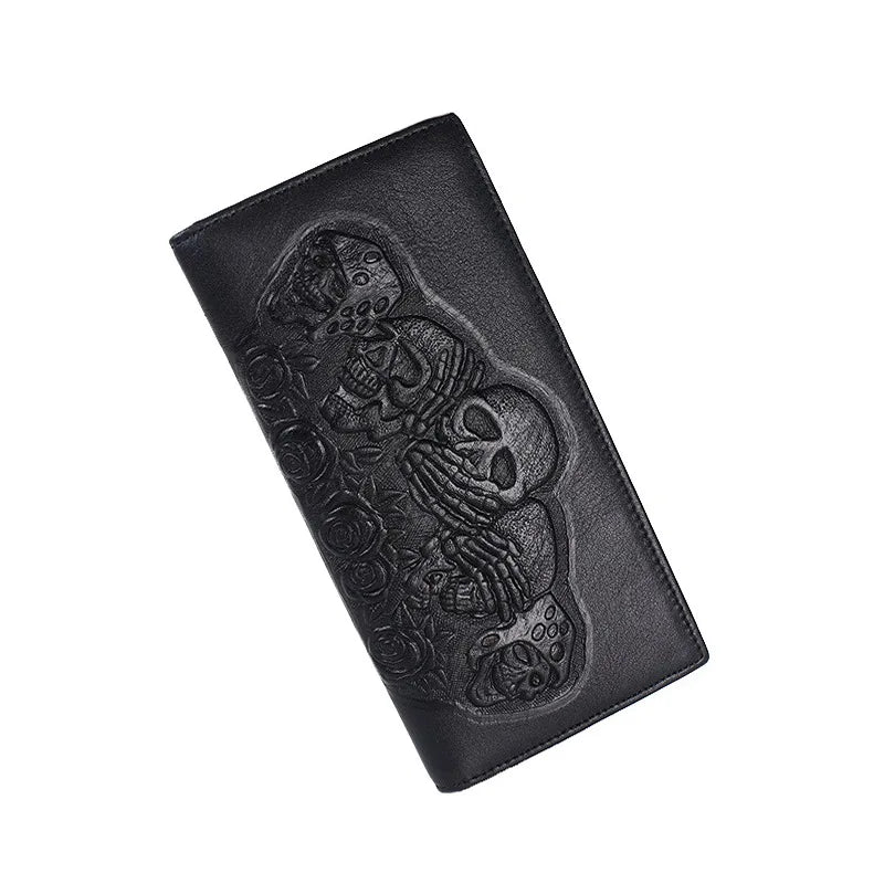 Leather Skull Wallet Women Purse Vintage Men Wallets Clutch Bag ZM0355