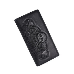 Leather Skull Wallet Women Purse Vintage Men Wallets Clutch Bag ZM0355