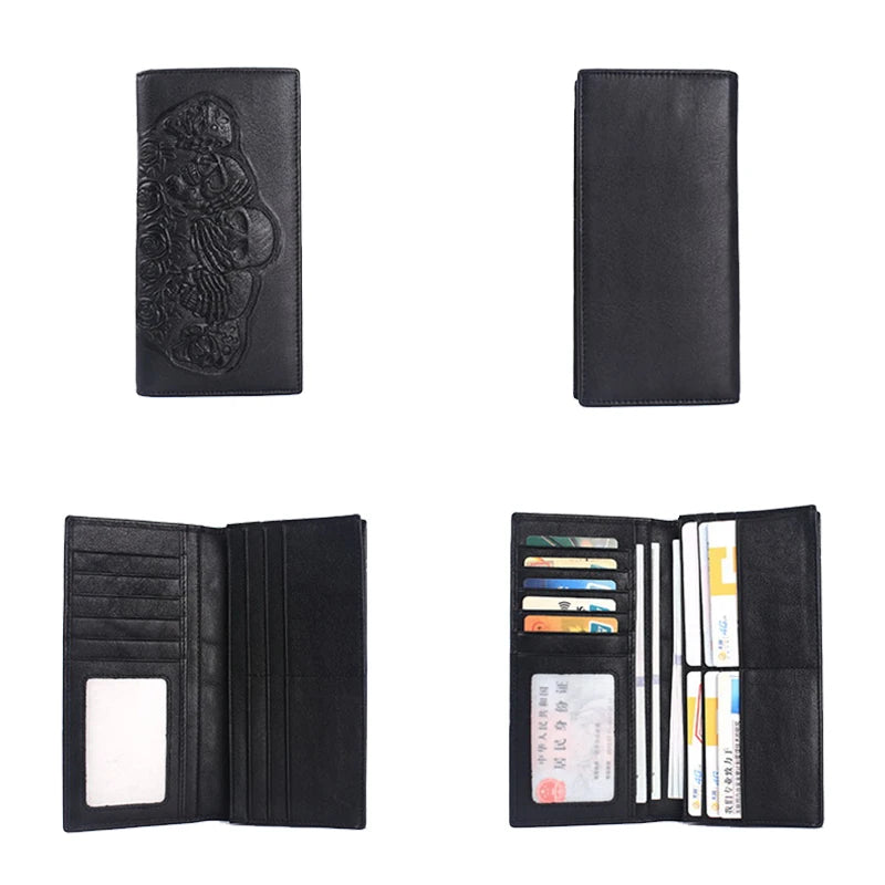 Leather Skull Wallet Women Purse Vintage Men Wallets Clutch Bag ZM0355