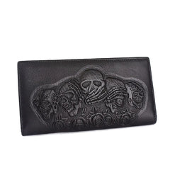 Leather Skull Wallet Women Purse Vintage Men Wallets Clutch Bag ZM0355