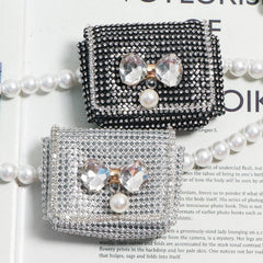 Pearl Chain Fanny Pack for Women Lipstick Mini Bag Rhinestone Belt Bag