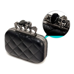 Skull Ring Handbag Women Evening Bags Punk Clutch Bag Chain Party Shoulder