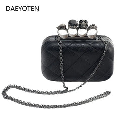 Skull Ring Handbag Women Evening Bags Punk Clutch Bag Chain Party Shoulder