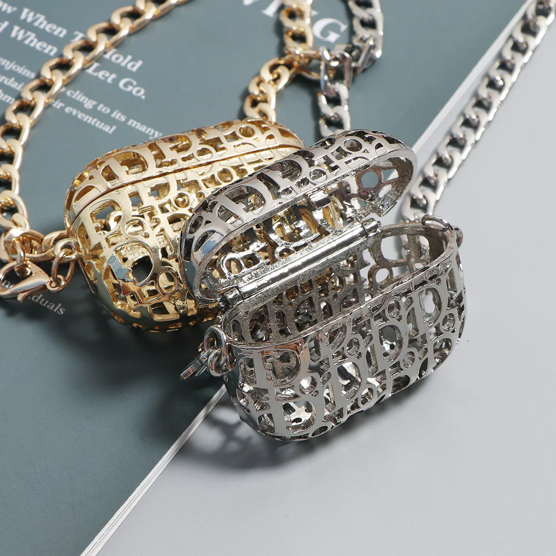 Metal Hollow Out Waist Bag Mini Chain Belt Handbag