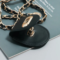 Mini Party Waist Bag Ladies Metal Chain Belt Bag Small Round Bag