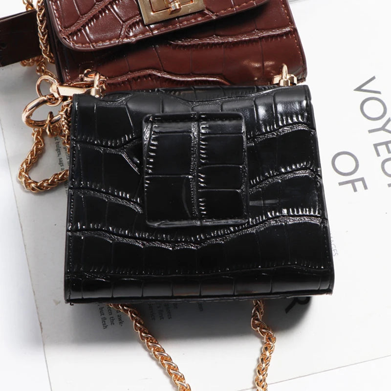 Women Chain Waist Bag Mini Purse Motorcycle Chest Phone Pouch ZM0933