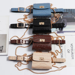 Women Chain Waist Bag Mini Purse Motorcycle Chest Phone Pouch ZM0933