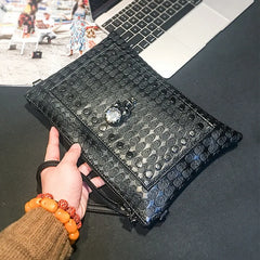Rock Style Skull Rivet Shoulder Bag Large Capacity Envelope Clutch