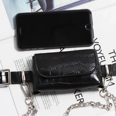 Women's Chain Decoration Fanny Pack Small Bag Lipstick Bag