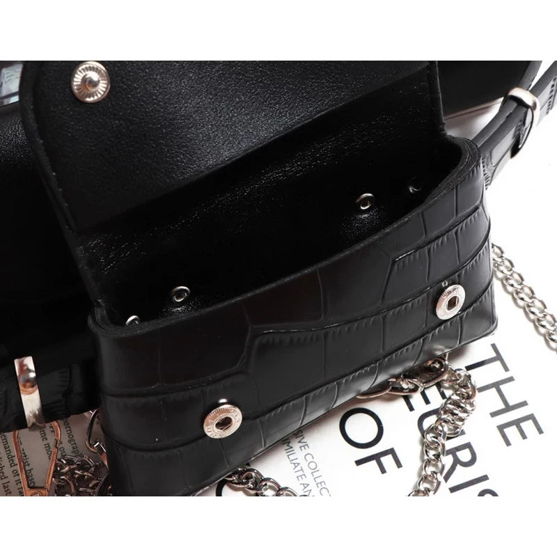 Women's Chain Decoration Fanny Pack Small Bag Lipstick Bag
