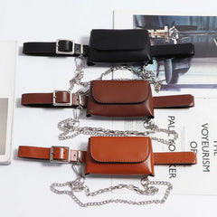 Women's Chain Decoration Fanny Pack Small Bag Lipstick Bag