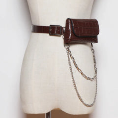 Women's Chain Decoration Fanny Pack Small Bag Lipstick Bag