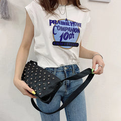 Skull Handbag Rivet Shoulder Bag Embossed Purse Crossbody ZM1205