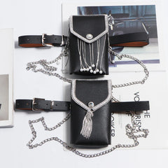 Rhinestone Fanny Pack Belt Bag Flash Diamond Chest Waistbag Sling Pack