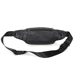 Men Rivet Waist Bag Chest Bag Unisex Fanny Pack Soft Leather Kidney Purse