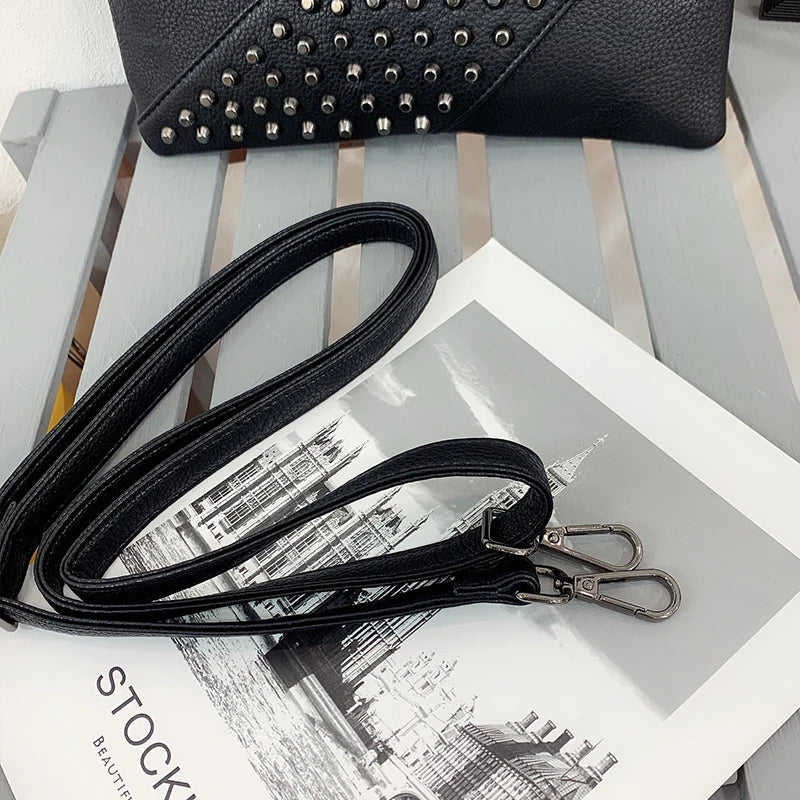 Fashionable Rivet Clutch Bag Envelope Shoulder Bag
