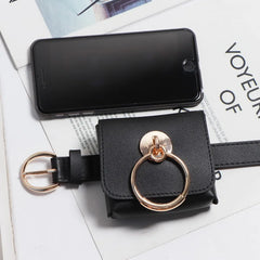 Women's Kidney Belt Bag Small Fanny Pack Metal Decoration Waist Bags ZM0779