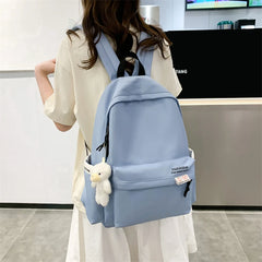 Nylon Women Backpack Female Letter Printing Portable Travel Bag Preppy Girl