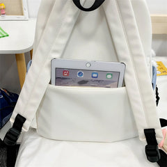 Nylon Women Backpack Female Letter Printing Portable Travel Bag Preppy Girl