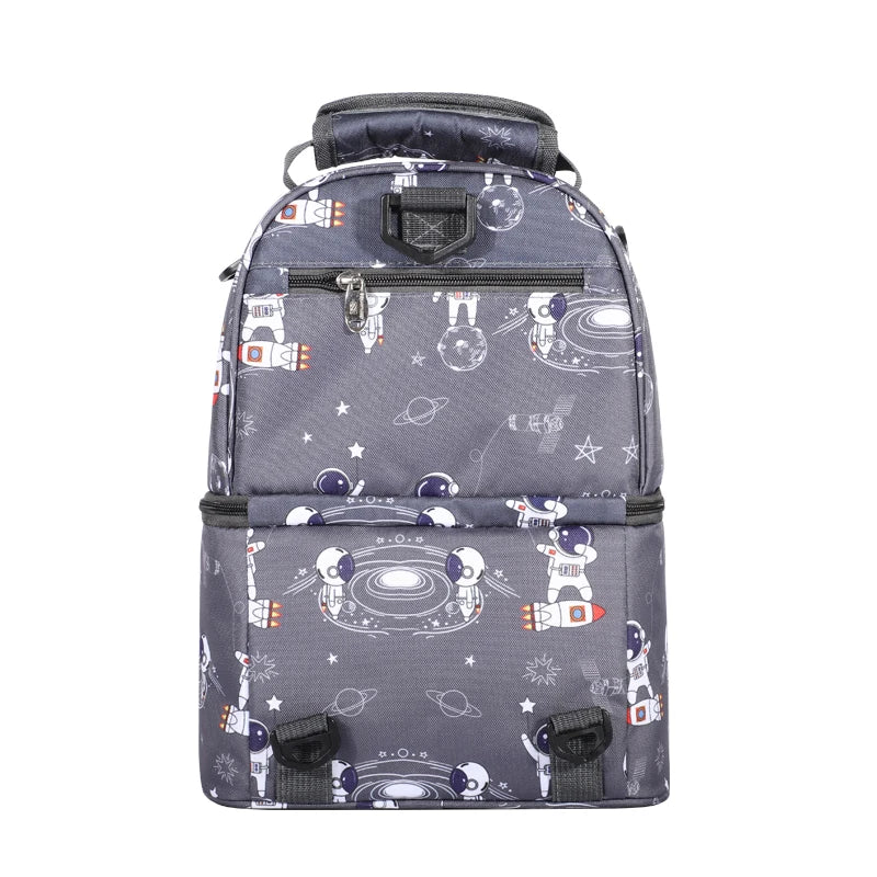 Space Print Double Lunch Box Insulated Bag
