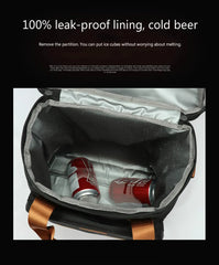 Vintage Leather Wine Cooling Bag Leakproof Picnic Cooler