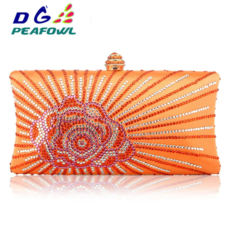 DGPeafowl Flap Crystal Floral Women Evening Clutch Bag 3 Colors