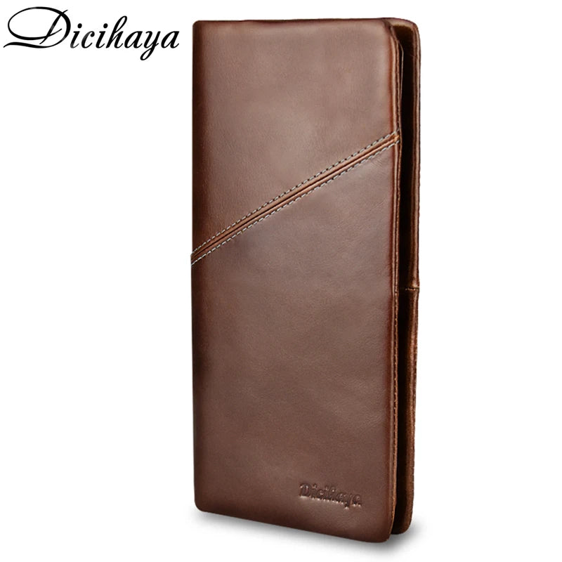 Men's Thin Leather Wallet Handy Slim Male Wallet Zipper Pocket