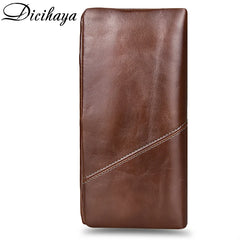 Men's Thin Leather Wallet Handy Slim Male Wallet Zipper Pocket