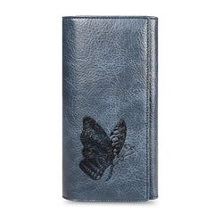 REAL Leather Women Wallet Butterfly Embossing Clutch Money Bag Female Wallet