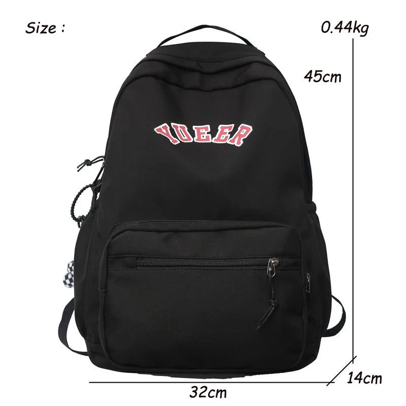 Nylon Women Backpack Female Letter Printing Portable Travel Bag