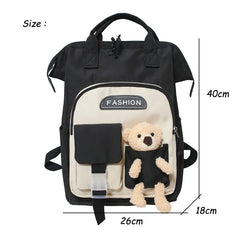 Preppy Purple Backpack Women Waterproof Candy Backpacks