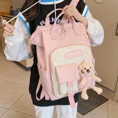 Preppy Purple Backpack Women Waterproof Candy Backpacks