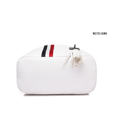 Retro Zipper Ladies Backpack PU Leather High School Bag for Youth