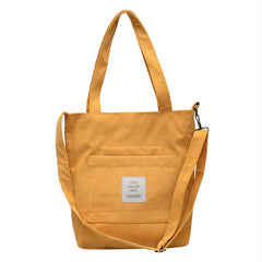 DIGERUI Corduroy Shoulder Bag Women's College Style Handbag