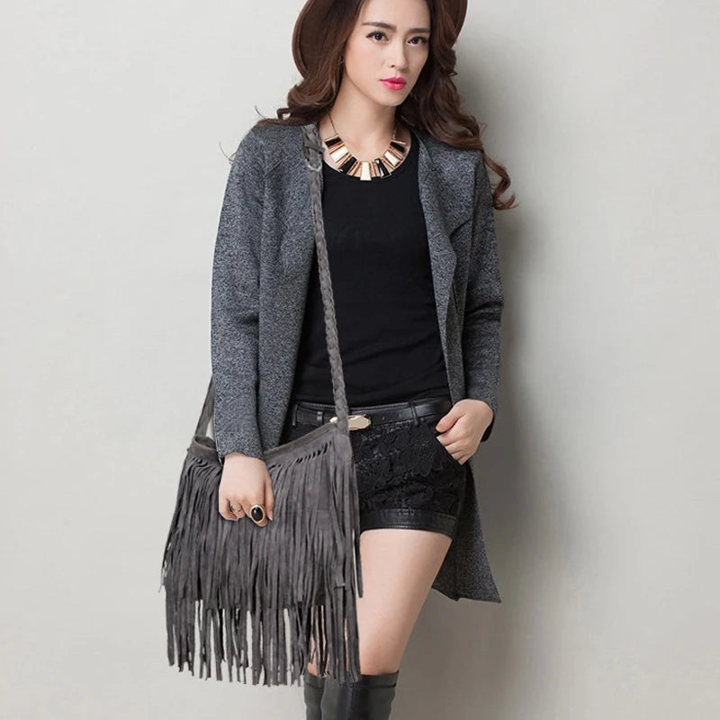 Bohemia Suede Tassel Shoulder Bag Crossbody