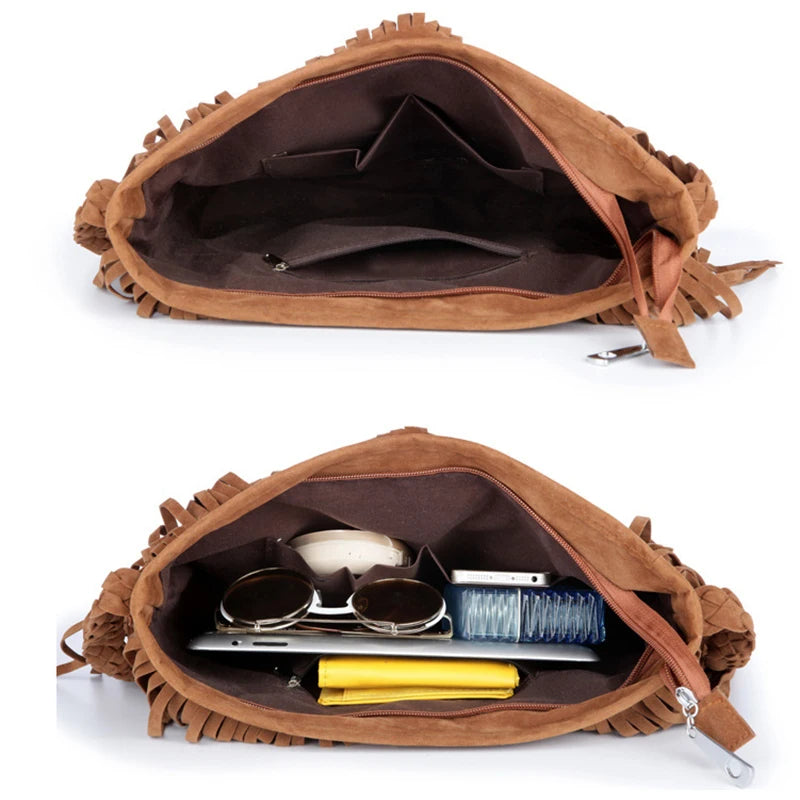 Bohemia Suede Tassel Shoulder Bag Crossbody