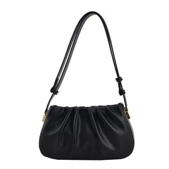 DIGERUI Retro PU Leather Small Shoulder Bag Winter Handbag Folds Crossbody Bag