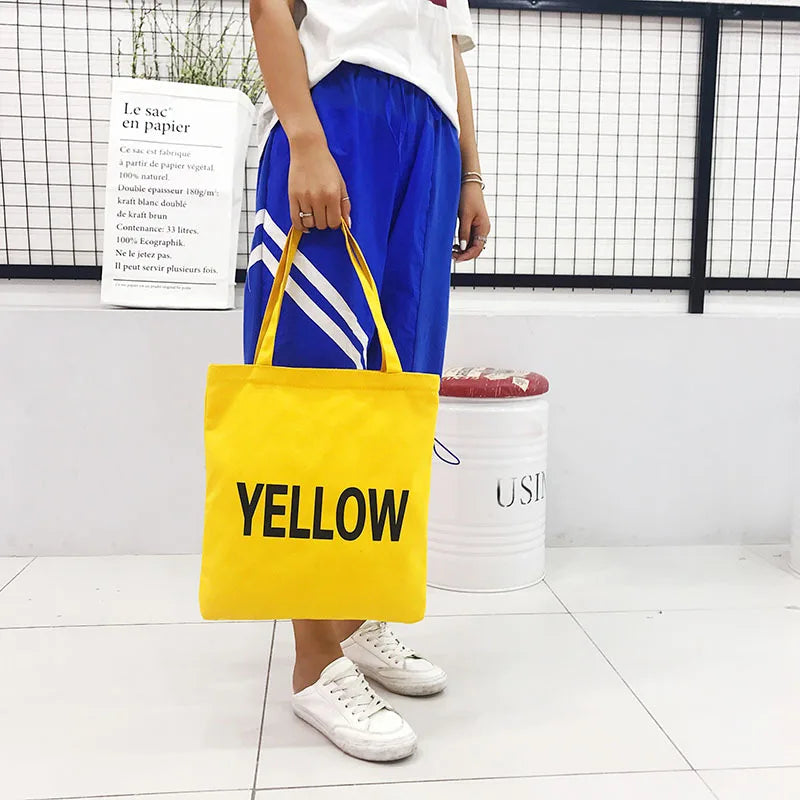 Canvas Beach Travel Bag Letters Women Shoulder Handbags Zipper Bag