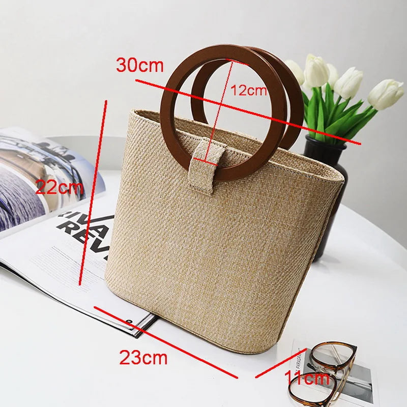 DIINOVIVO Bohemia Style Women's Summer Bags Straw Beach Bag