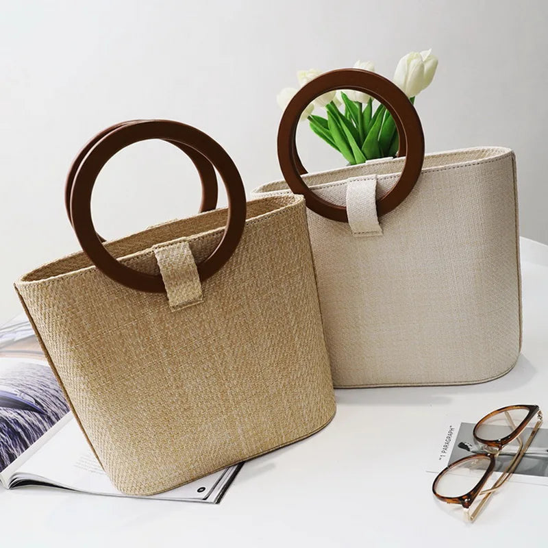 DIINOVIVO Bohemia Style Women's Summer Bags Straw Beach Bag