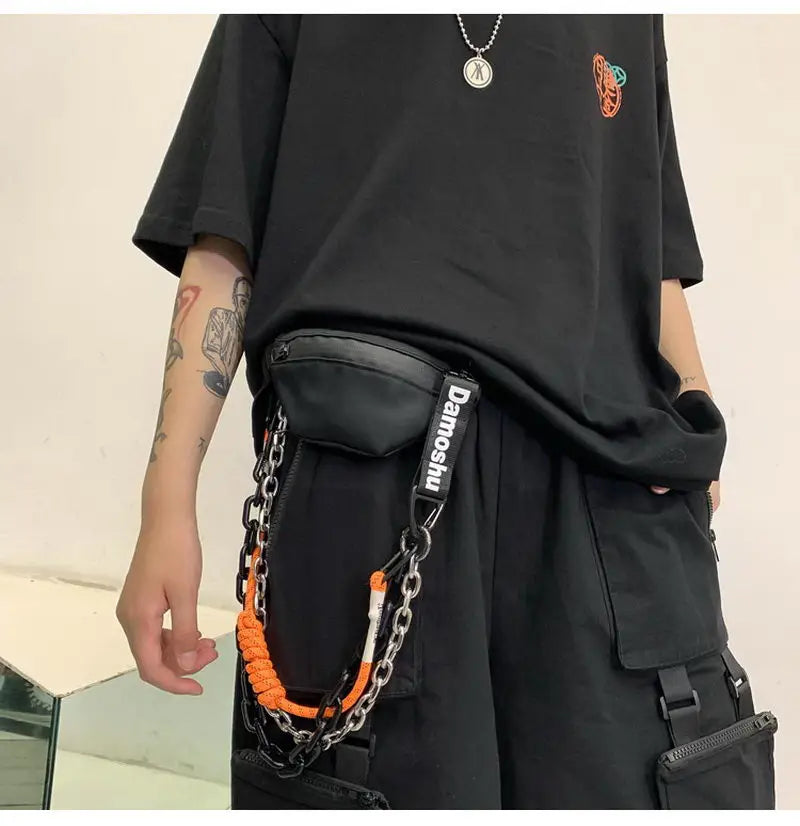 Hip Hop Waist Bag Chain Charm Small Key Bag Shoulder Purse Leg Bag WHDV1521
