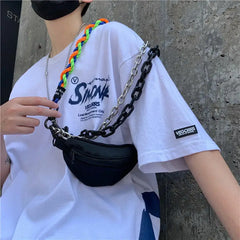 Hip Hop Waist Bag Chain Charm Small Key Bag Shoulder Purse Leg Bag WHDV1521