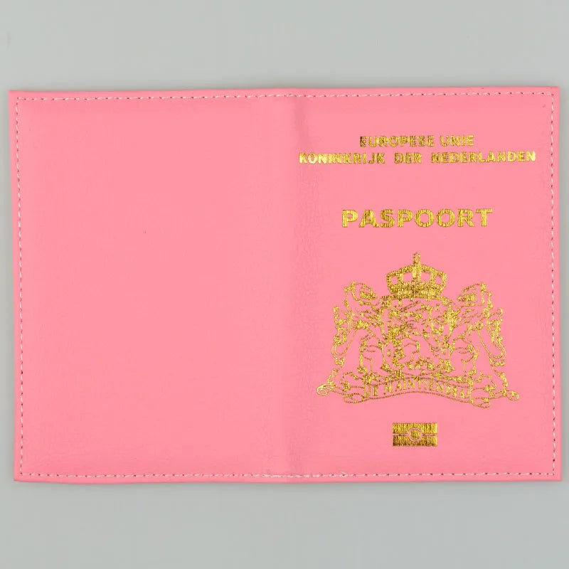 Netherlands Passport Cover Soft Pu Leather Purple Unisex Passport Case