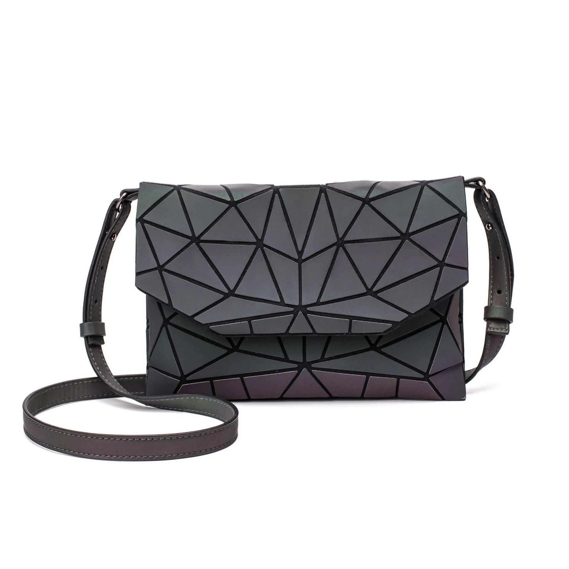 Geometric Messenger Bag Reflective Small Envelope Purse