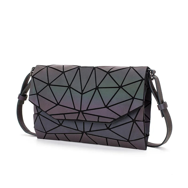 Geometric Messenger Bag Reflective Small Envelope Purse