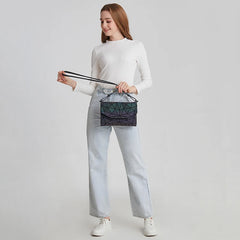 Geometric Messenger Bag Reflective Small Envelope Purse