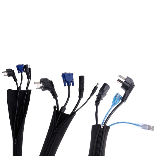 Neoprene Cable Management Sleeve Zipper Wrap Wire Hider Cover