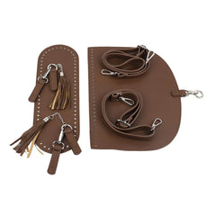 DIY PU Leather Bag Knitting Cover with Shoulder Strap