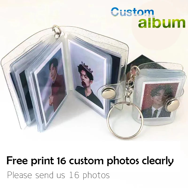 Mini Photo Album Key Chain Card Holder with Keychain