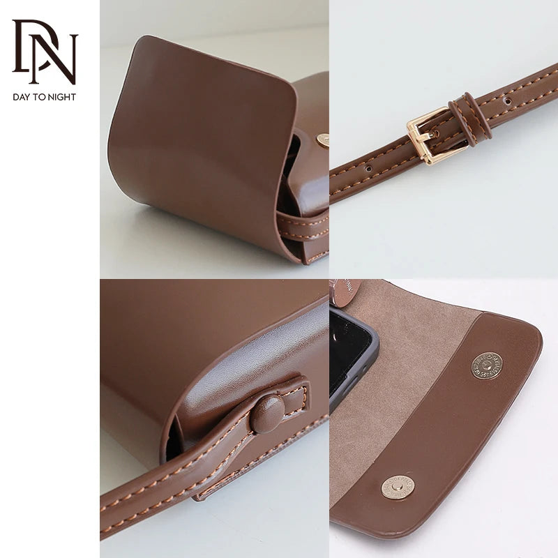 Women's Mini Shoulder Bag PU Leather Crossbody Handbag Phone Vintage Purse